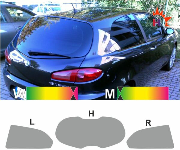 ALFA ROMEO 147 dreitürig 2000 bis 2006 passende Tönungsfolie