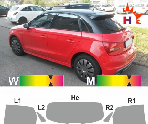 AUDI A1 8X Sportback seit 2012 Tönungsfolie passgenau