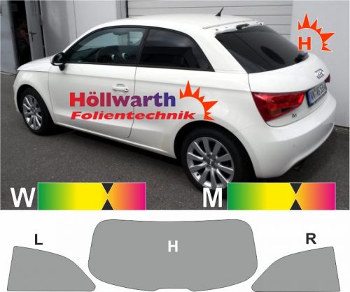 AUDI A1 8X dreitürig seit 2010 passgenaue Tönungsfolie