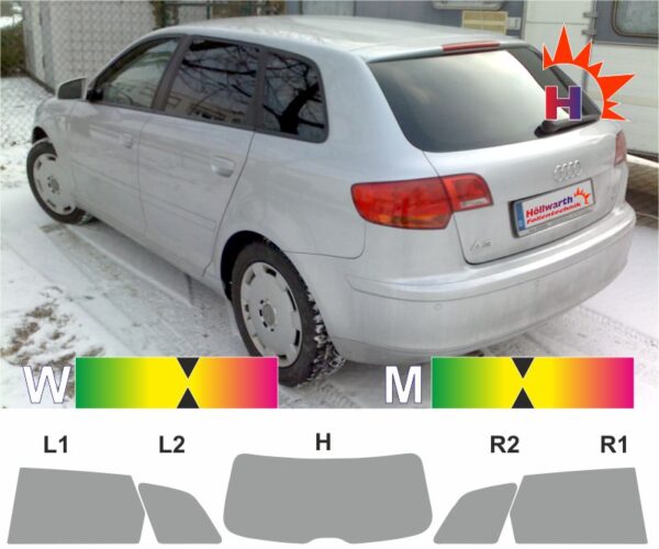 AUDI A3 8P Sportback 2005 bis 2012 passende Tönungsfolie