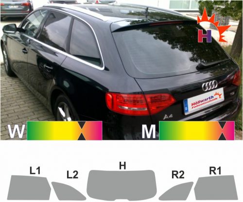 AUDI A4 B8 Avant 2008 bis 2015 passgenaue Tönungsfolie