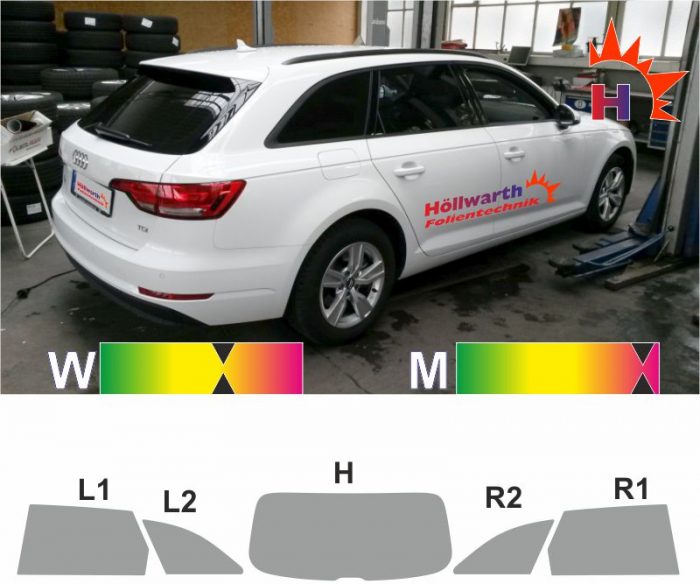 AUDI A4 B9 Avant ab 2015 passgenaue Tönungsfolie