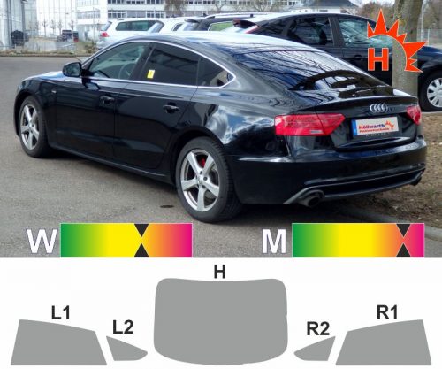 AUDI A5 Sportback 2009 bis 2017 passgenaue Tönungsfolie