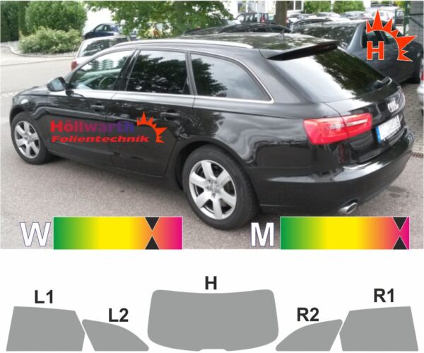 AUDI A6 C7 4G Avant 2011 bis 2018 passende Tönungsfolie