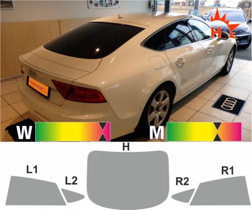 AUDI A7 Sportback ab 2010 passgenaue Tönungsfolie