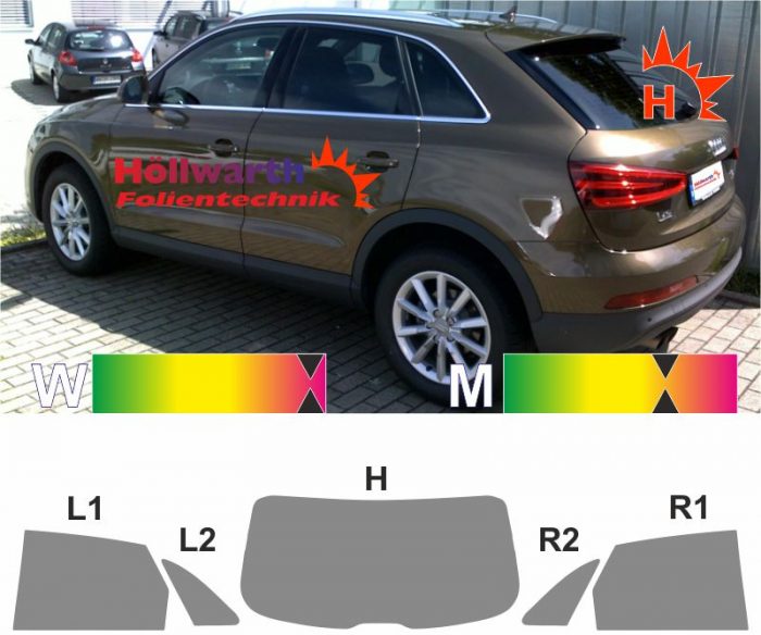 AUDI Q3 ab 2011 passgenaue Tönungsfolie