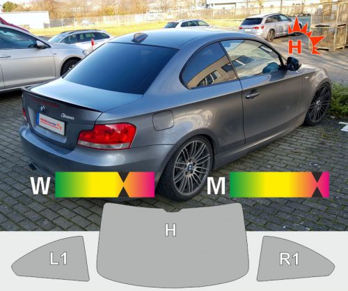 BMW 1er E82 Coupet 2007 bis 2011 tönungsfolie passgenau