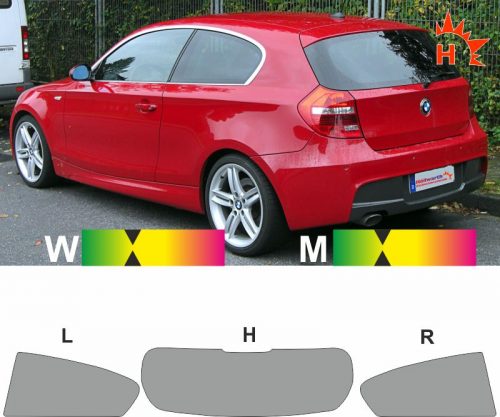 BMW 1er E87 dreitürig 2007 bis 2011 passgenaue tönungsfolie