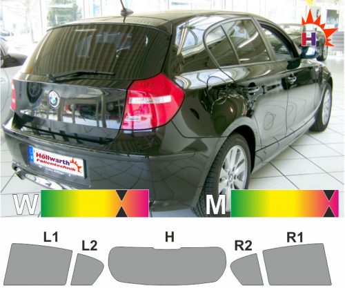 BMW 1er E87 fünftürig 2004 bis 2011 passgenaue tönungsfolie