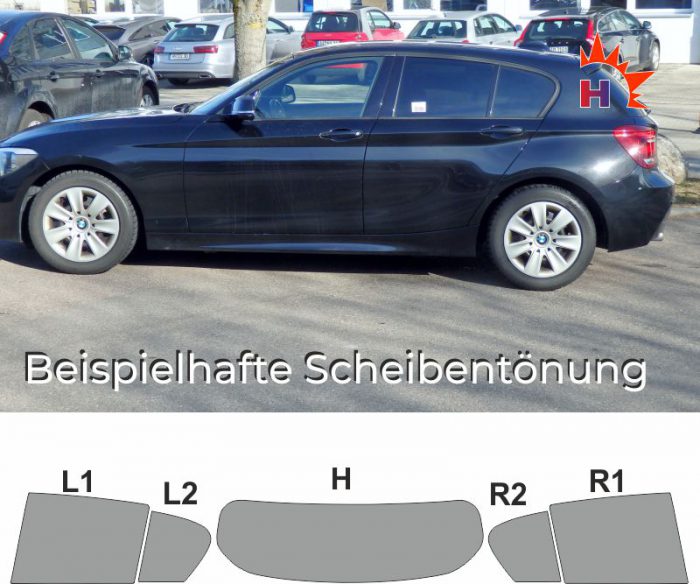 BMW 1er F20 fünftürig 2011 bis 2019 Tönungsfolie passgenau