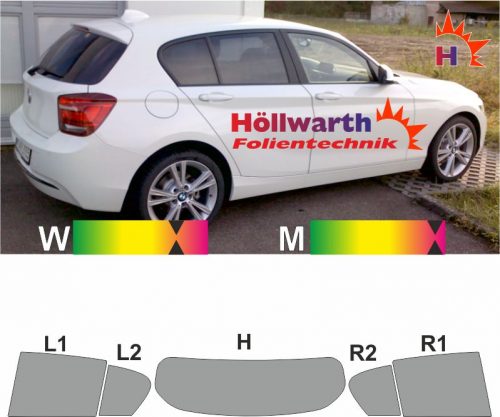 BMW 1er F20 fünftürig seit 2011 passgenaue tönungsfolie