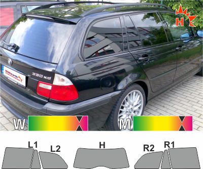 BMW 3er E46 Touring 1999 bis 2005 passgenaue Tönungsfolie