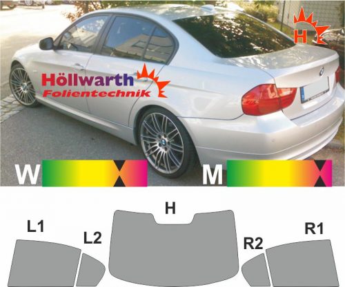 BMW 3er E90 Limousine 2008 bis 2013 passgenaue toenungsfolie