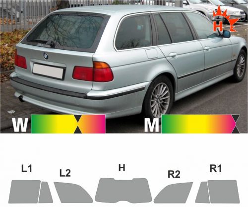 BMW 5er E39 Touring 1997 bis 2003 passgenaue Tönungsfolie