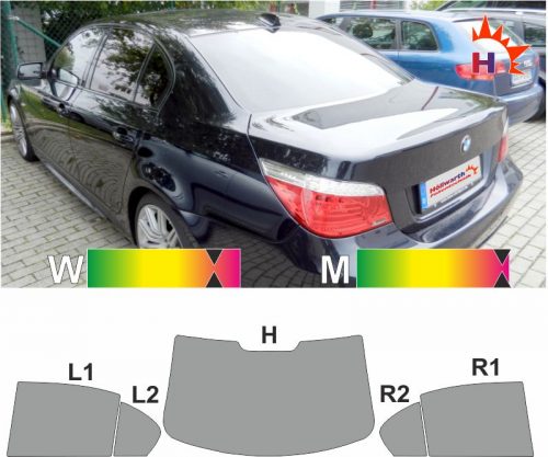 BMW 5er E60 2003 bis 2010 passgenaue tönungsfolie