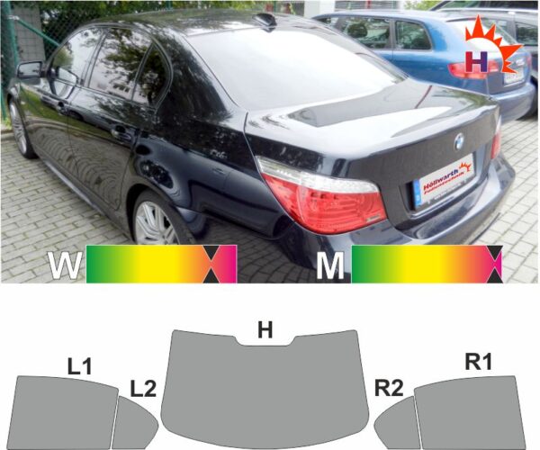 BMW 5er E60 Limousine 2003 bis 2010 passende Tönungsfolie