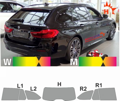 BMW 5er G31 Touring ab 2017 passgenaue tönungsfolie