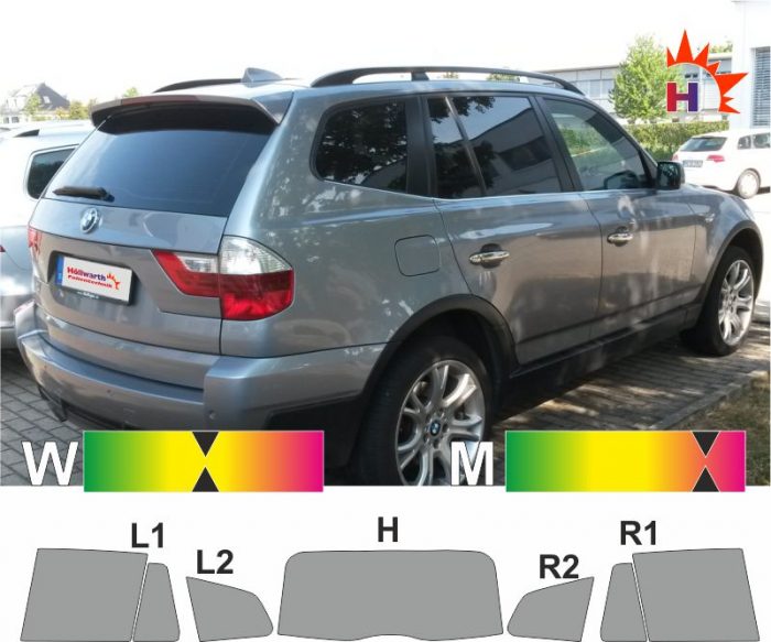 BMW X3 E83 2004 bis 2010 tönungsfolie passgenau