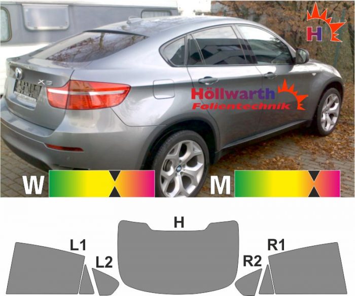 BMW X6 E71 2008 bis 2014 tönungsfolie passgenau