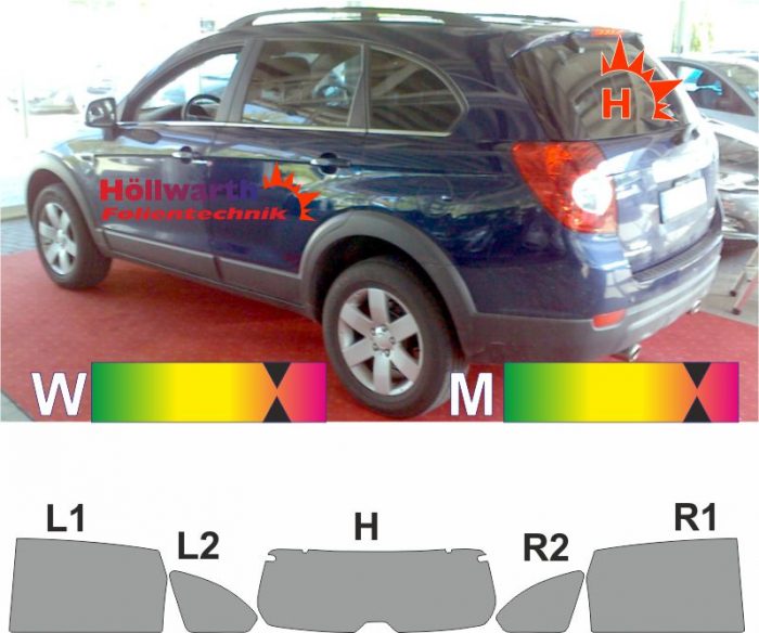 CHEVROLET Captiva 2006 bis 2015 Tönungsfolie passgenau