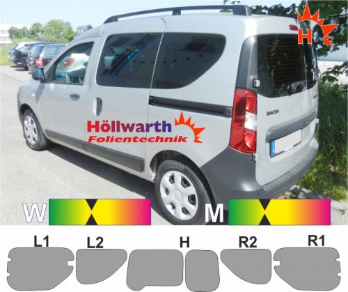 DACIA Dokker seit 2012 passgenaue Tönungsfolie