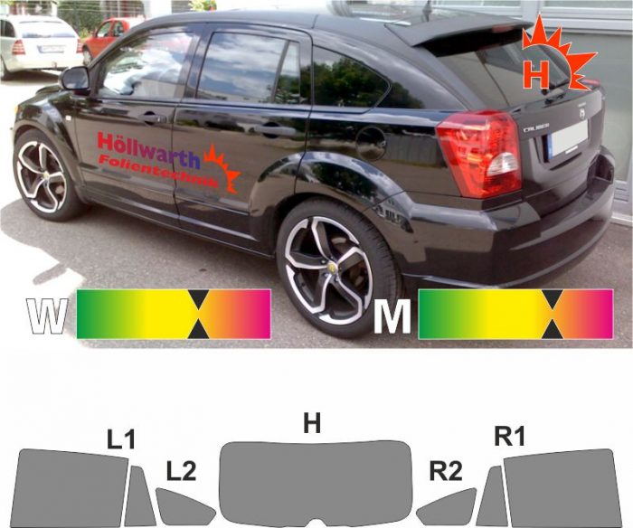 DODGE Caliber 2006 bis 2011 passgenaue Tönungsfolie