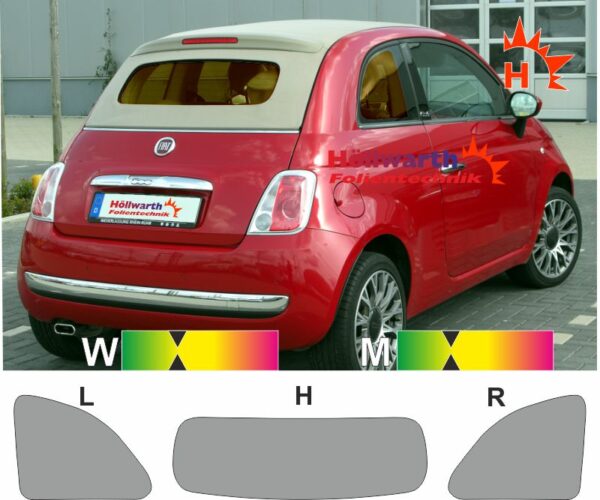 FIAT 500 Cabrio 2008 bis 2020 passende Tönungsfolie