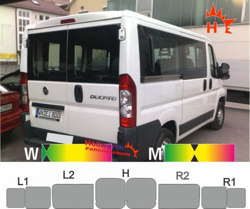 FIAT Ducato III L2 ab 2006 passgenaue Tönungsfolie