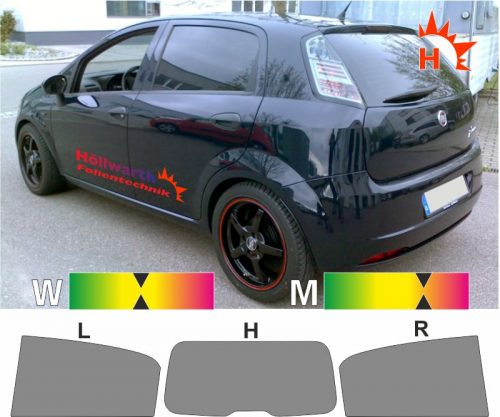 FIAT Punto 199 fünftürig ab 2005 passgenaue Tönungsfolie