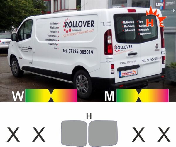 FIAT Talento langer Radstand ab 2016 Heckflügeltüren passende Tönung