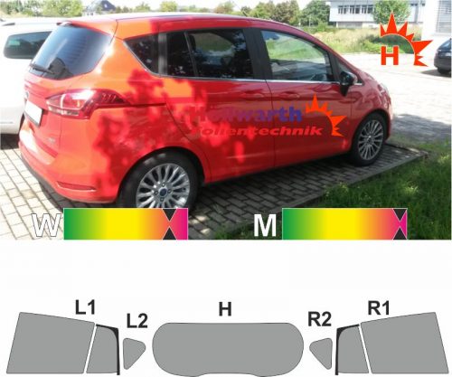 FORD B-MAX ab 2012 passgenaue Tönungsfolie