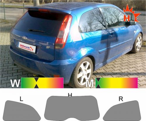 FORD Fiesta MK6 dreitürig 2001 bis 2008 passgenaue Tönungsfolie