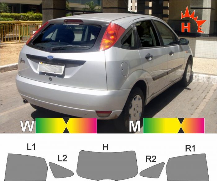 FORD Focus 98 fünftuerig 1998 bis 2004 Tönungsfolie passgenau