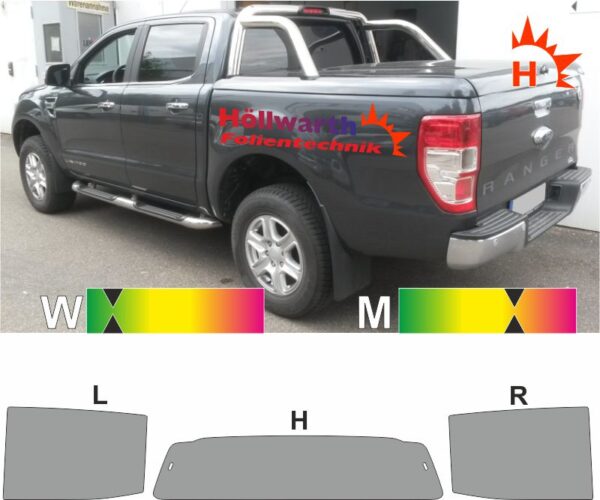 FORD Ranger Doppelkabine seit 2012 passende Tönungsfolie