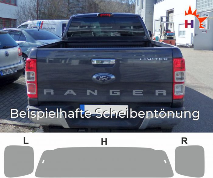 FORD Ranger Extrakabine ab 2012 passende Tönungsfolie