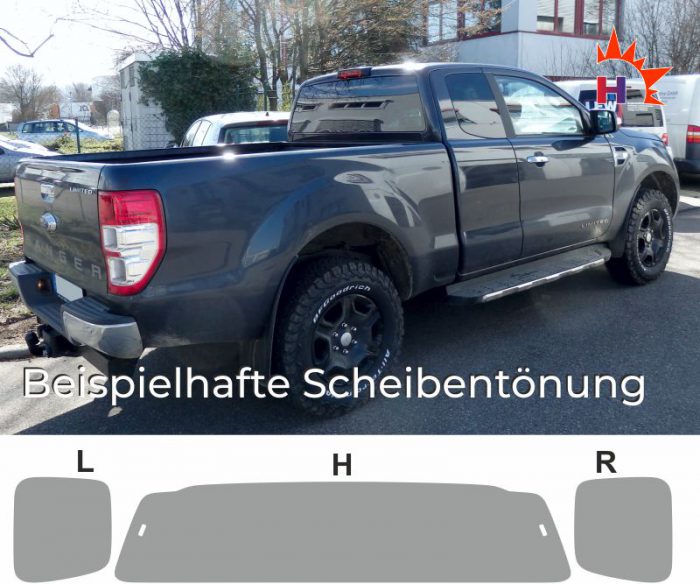 FORD Ranger Extrakabine ab 2012 passende Tönungsfolie