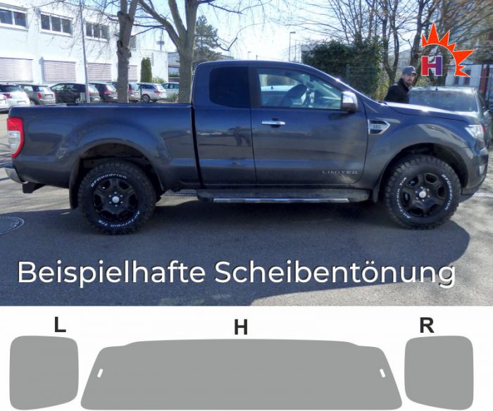 FORD Ranger Extrakabine ab 2012 passende Tönungsfolie