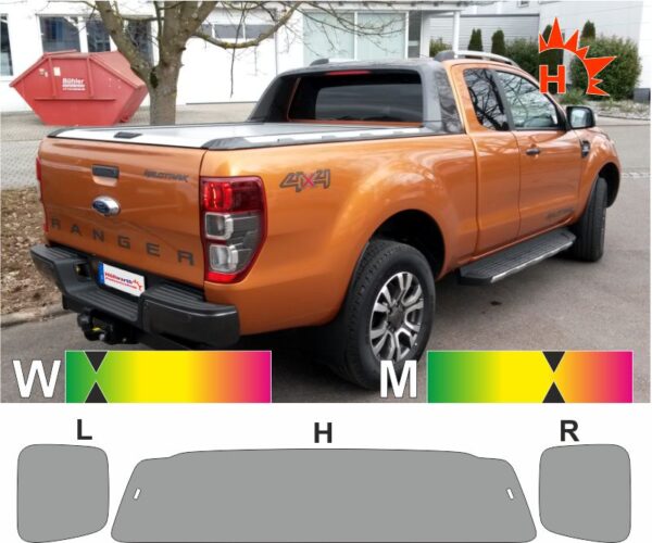 FORD Ranger Extrakabine seit 2012 passende Tönungsfolie