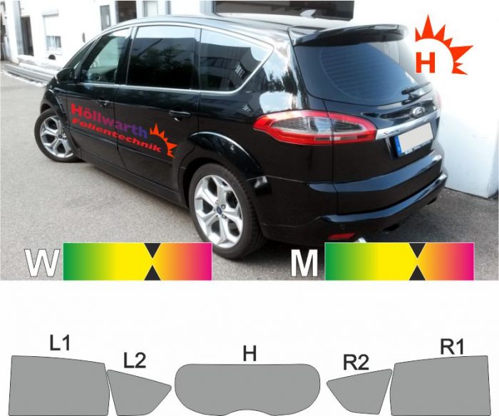 FORD S-Max 2010 bis 2015 passgenaue Tönungsfolie