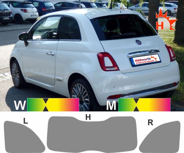 FIAT 500 und 500 Abarth 2007 bis 2020 passende Tönungsfolie