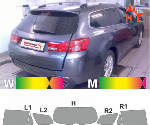 HONDA Accord 8 Tourer 2008 bis 2015 passgenaue Tönungsfolie