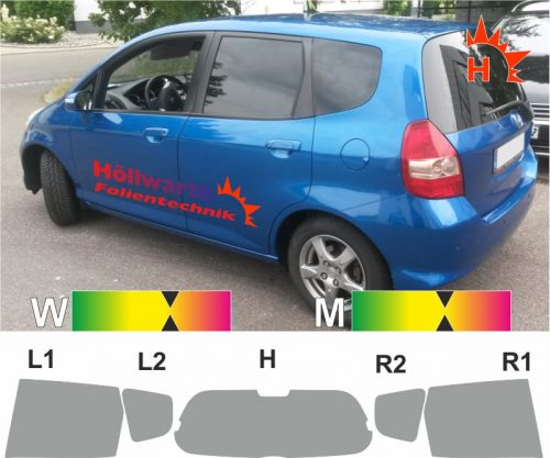 HONDA Jazz GD 2001 bis 2008 passgenaue Tönungsfolie