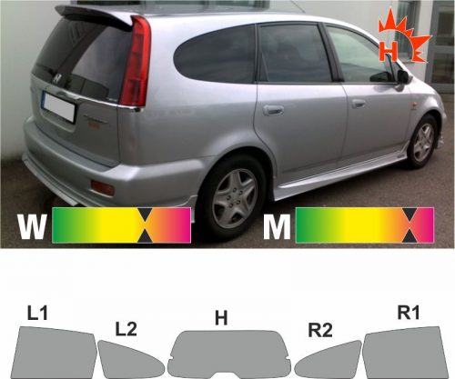 HONDA Stream 2000 bis 2007 passgenaue Tönungsfolie