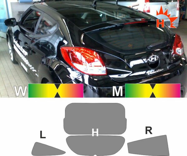 HYUNDAI Veloster seit 2011 passende Tönungsfolie