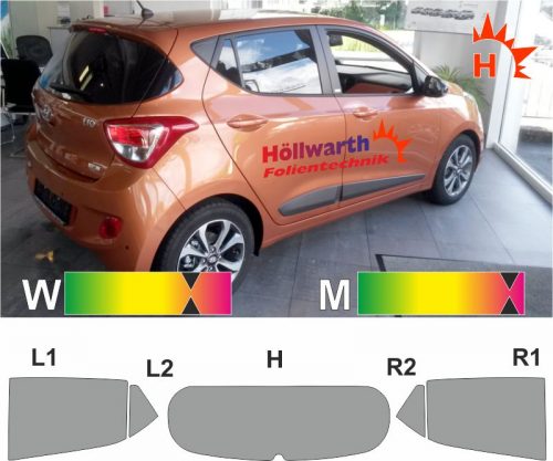 HYUNDAI i10 II seit 2013 passgenaue Tönungsfolie