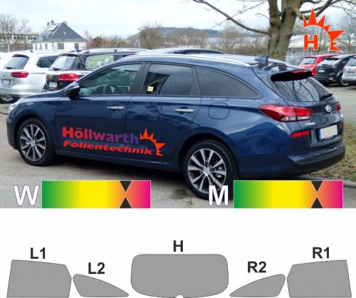 HYUNDAI i30 PD Kombi ab 2017 passgenaue Tönungsfolie