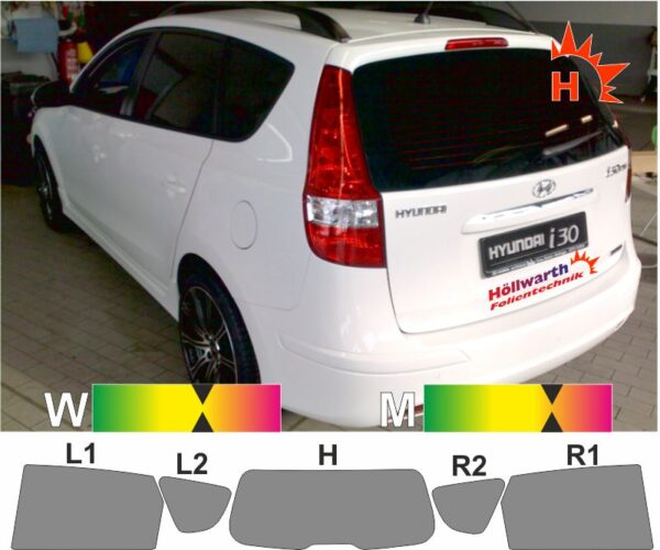 HYUNDAI i30 cw FD 2008 bis 2012 passende Tönungsfolie