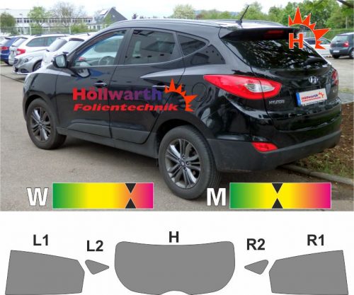 HYUNDAI ix35 2009 bis 2015 passgenaue Tönungsfolie