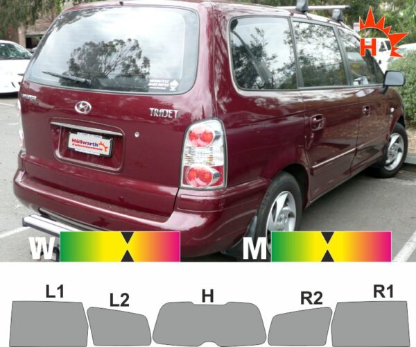 HYUNDAI Trajet 2000 bis 2008 passende Tönungsfolie