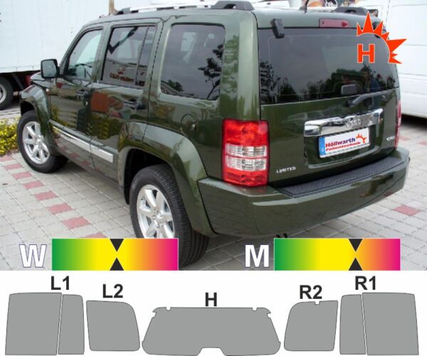 JEEP Cherokee 2008 bis 2012 passende Tönungsfolie